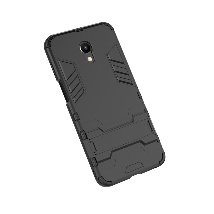 Cool Guard Kickstand Hybrid PC TPU Phone Case for Meizu M6s - Black-4