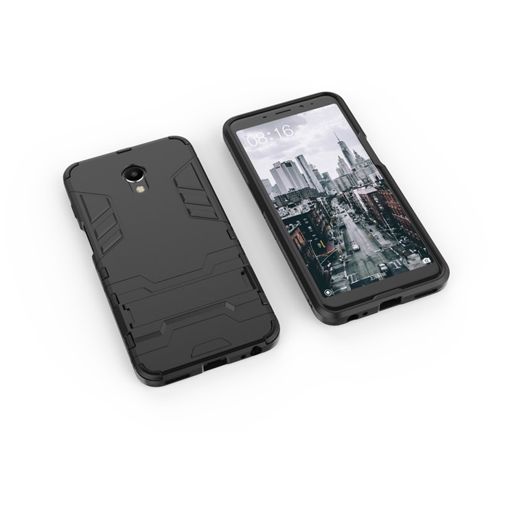 Cool Guard Kickstand Hybrid PC TPU Phone Case for Meizu M6s - Black-5