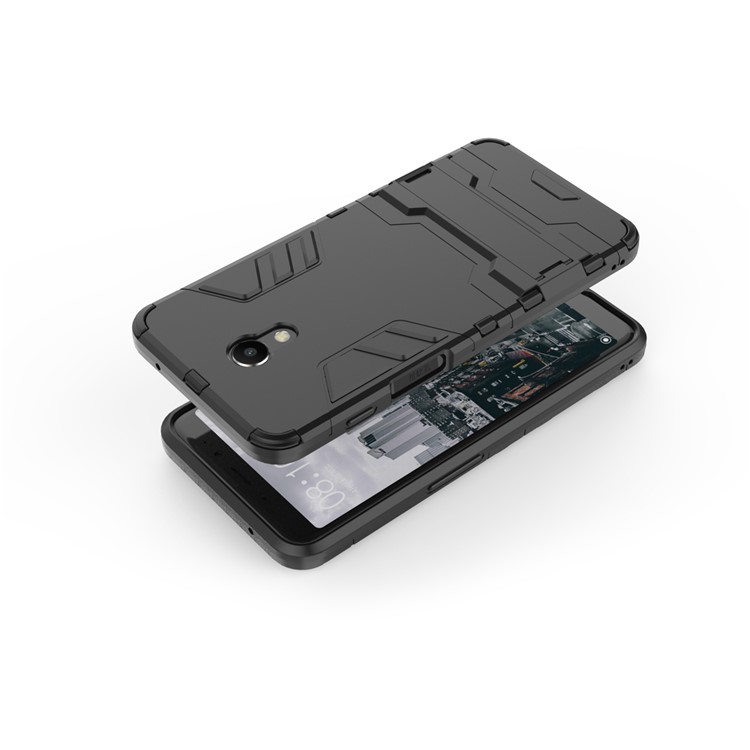 Cool Guard Kickstand Hybrid PC TPU Phone Case for Meizu M6s - Black-6
