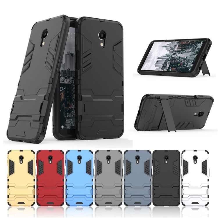 Cool Guard Kickstand Hybrid PC TPU Phone Case for Meizu M6s - Black-9