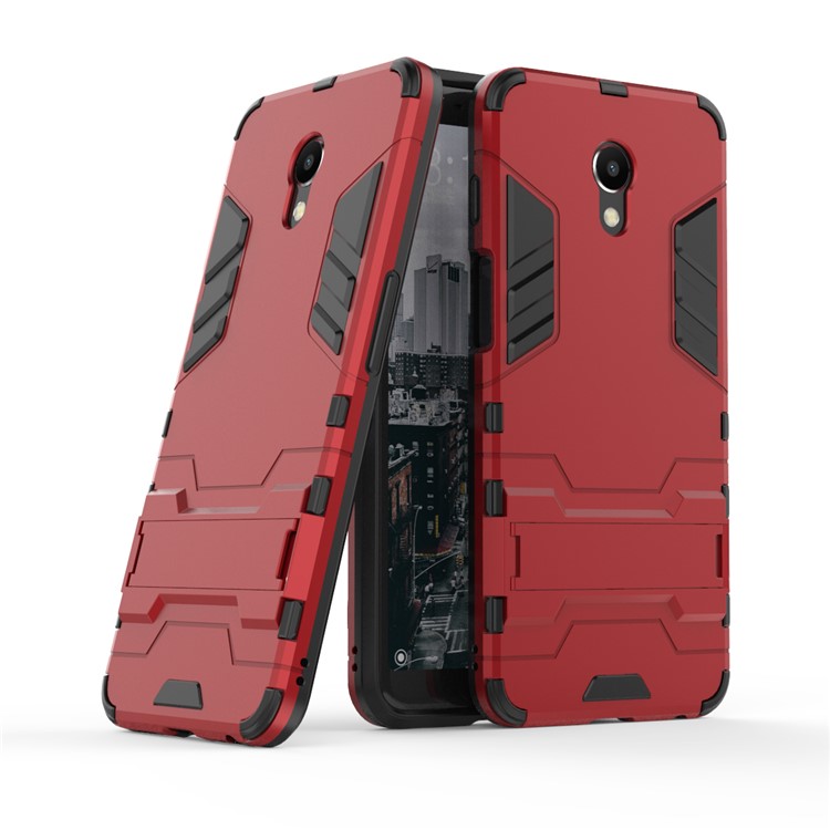 Cool Guard Kickstand Hybrid PC TPU Phone Shell for Meizu M6s - Red-1