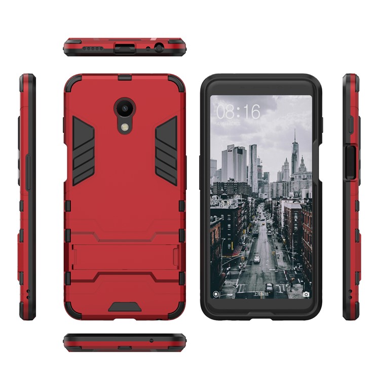 Cool Guard Kickstand Hybrid PC TPU Phone Shell for Meizu M6s - Red-2