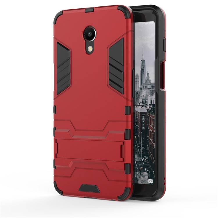 Cool Guard Kickstand Hybrid PC TPU Phone Shell for Meizu M6s - Red-3