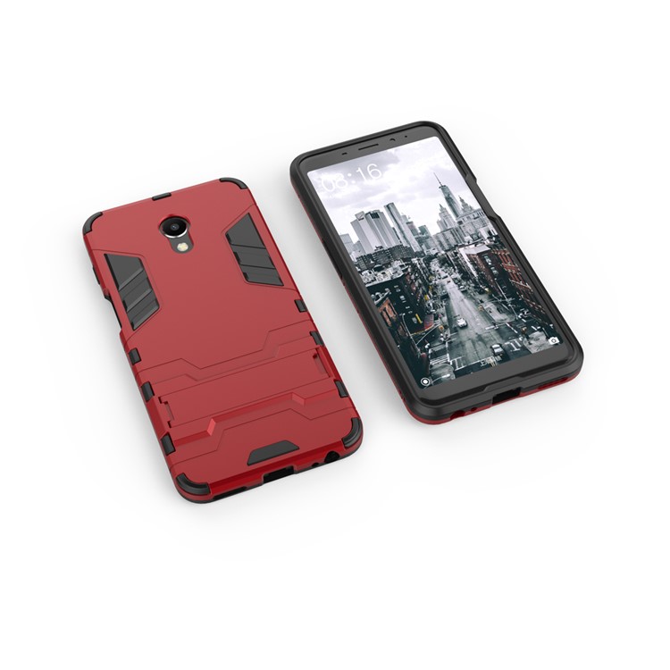 Cool Guard Kickstand Hybrid PC TPU Phone Shell for Meizu M6s - Red-4