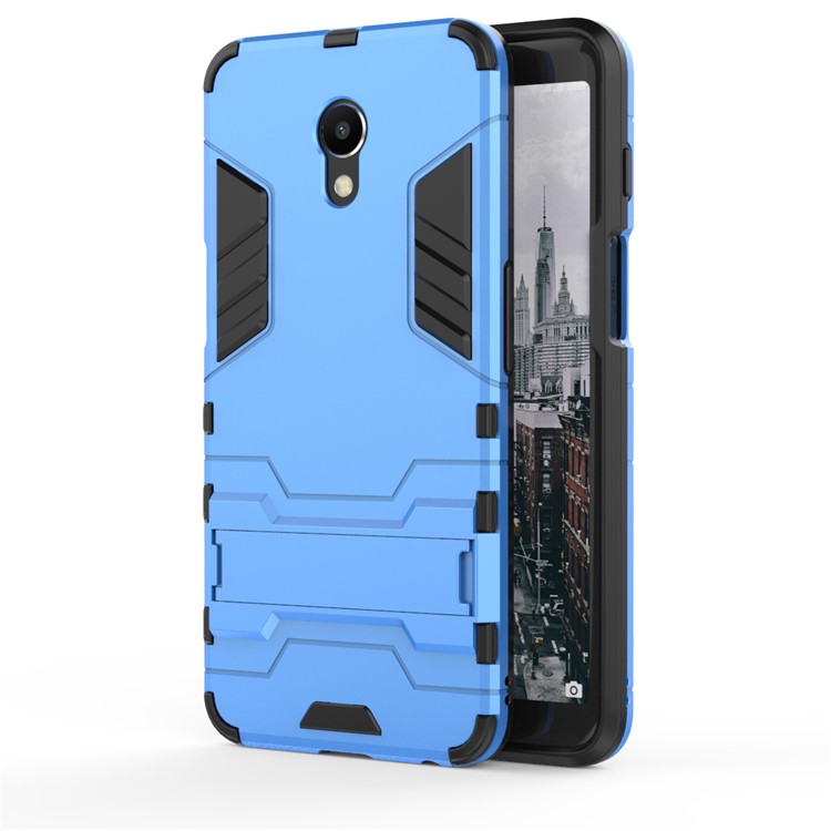 Cool Guard Kickstand Hybrid PC TPU Back Case for Meizu M6s - Baby Blue-2
