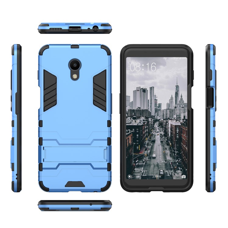 Cool Guard Kickstand Hybrid PC TPU Back Case for Meizu M6s - Baby Blue-3