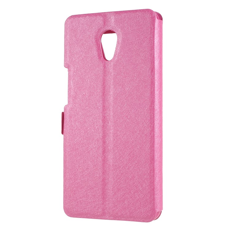 Silk Texture Dual View Window Leather Shell for Meizu M6s - Rose-2