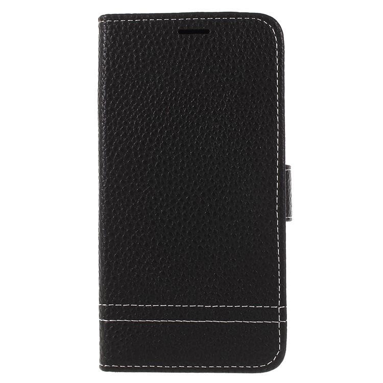 Litchi Texture Wallet Stand Leather Phone Case for Meizu A5/M5c - Black-3