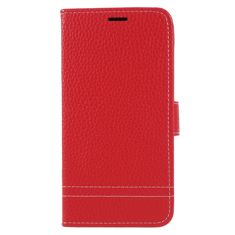 Litchi Texture Wallet Stand Leather Phone Cover for Meizu A5/M5c - Red-1