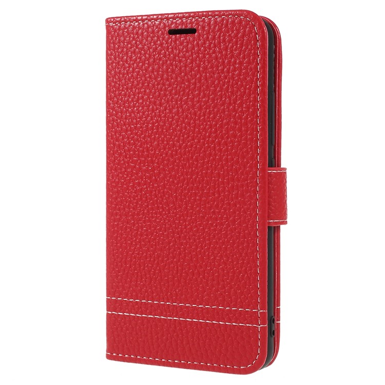 Litchi Texture Wallet Stand Leather Phone Cover for Meizu A5/M5c - Red-2