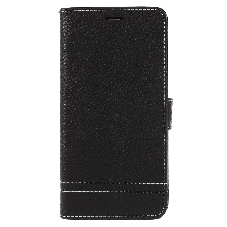 Litchi Texture Wallet Stand Leather Flip Case for Meizu M6 Note - Black-3