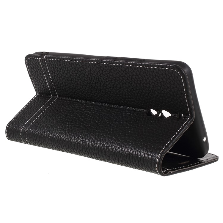 Litchi Texture Wallet Stand Leather Flip Case for Meizu M6 Note - Black-5