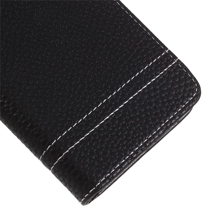 Litchi Texture Wallet Stand Leather Flip Case for Meizu M6 Note - Black-7