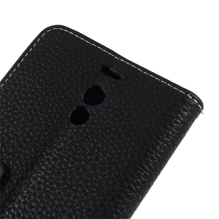 Litchi Texture Wallet Stand Leather Flip Case for Meizu M6 Note - Black-8