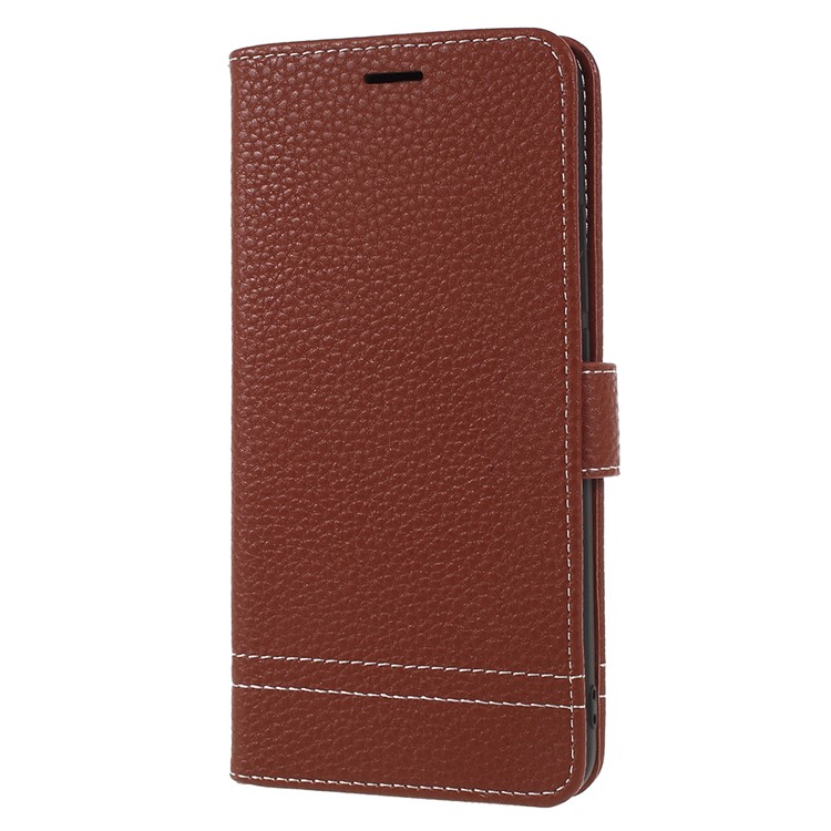 Litchi Grain Wallet Stand Leather Flip Mobile Phone Shell for Meizu M6 Note - Brown-2