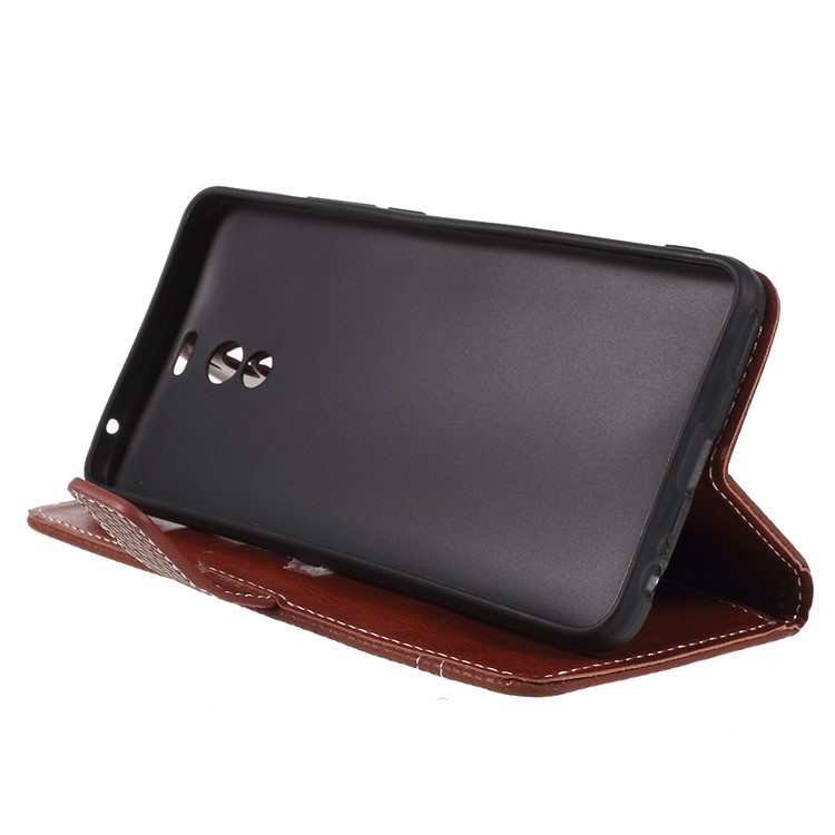 Litchi Grain Wallet Stand Leather Flip Mobile Phone Shell for Meizu M6 Note - Brown-4
