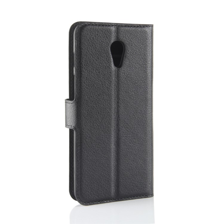 Litchi Texture Wallet Stand Leather Case for Meizu M6s - Black-6
