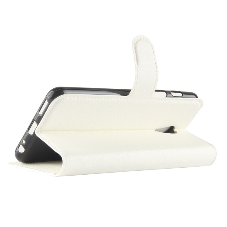 Litchi Texture Wallet Stand Leather Cover for Meizu M6s - White-5
