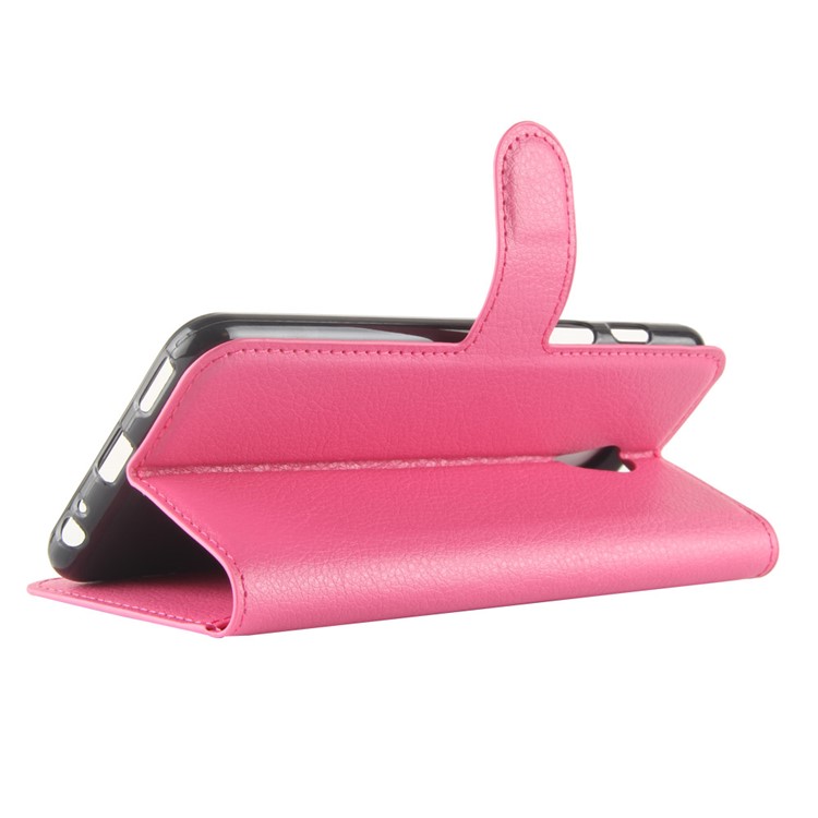 Litchi Texture Wallet Stand Leather Mobile Case for Meizu M6s - Rose-5