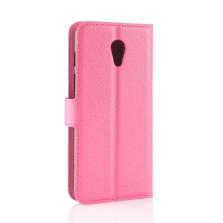 Litchi Texture Wallet Stand Leather Mobile Case for Meizu M6s - Rose-6