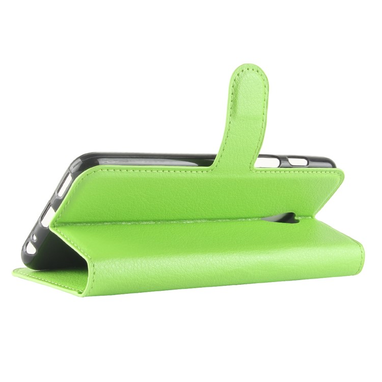 Litchi Texture Wallet Stand Leather Case Accessory for Meizu M6s - Green-5