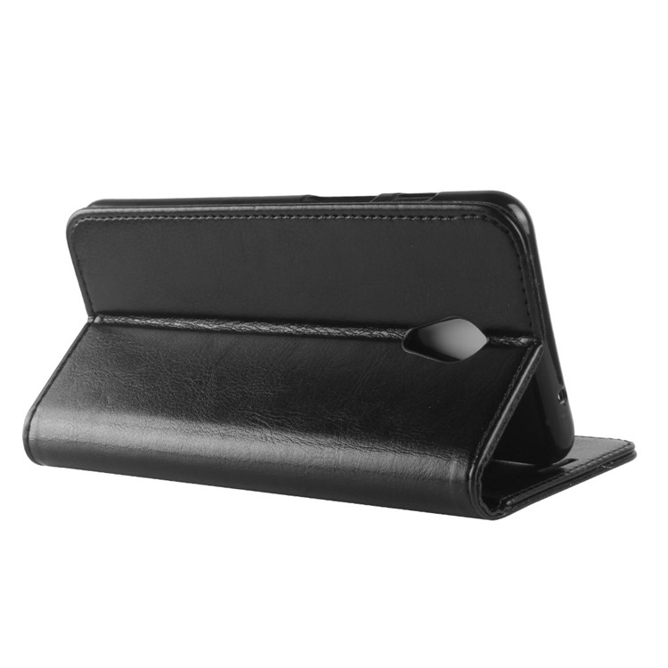 Crazy Horse Texture Leather Wallet Case with Stand for Meizu M6s - Black-7