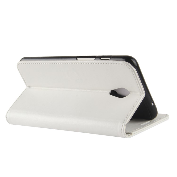 Crazy Horse Texture Leather Wallet Cover with Stand for Meizu M6s - White-7