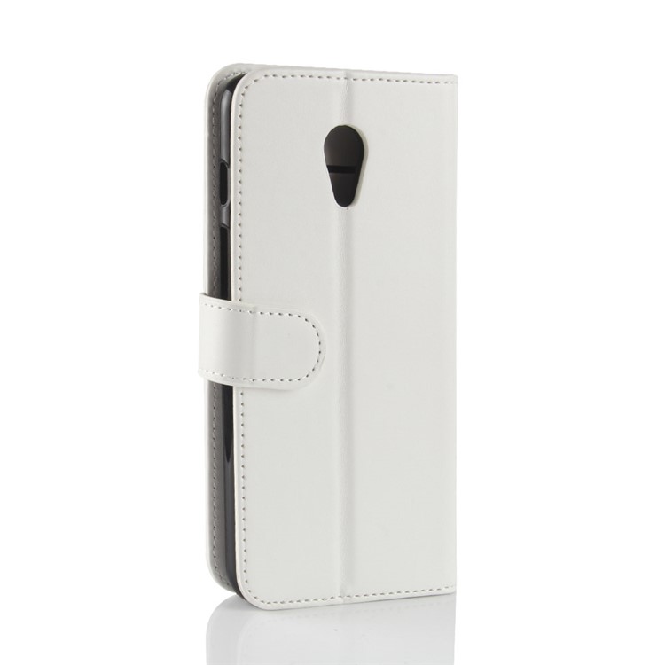 Crazy Horse Texture Leather Wallet Cover with Stand for Meizu M6s - White-8