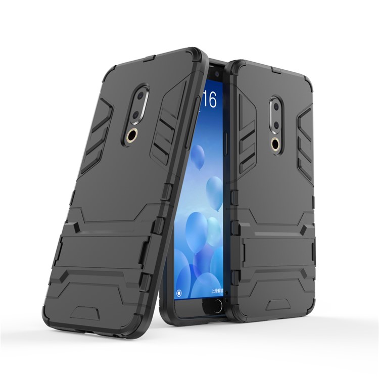 Plastic + TPU Hybrid Case with Kickstand for Meizu 15 - Black-1