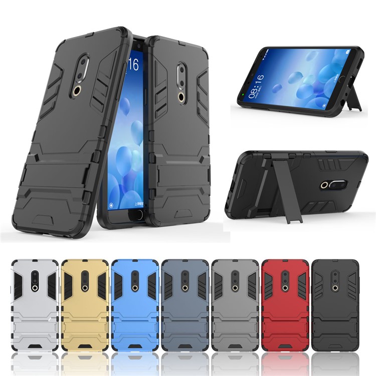 Plastic + TPU Hybrid Case with Kickstand for Meizu 15 - Black-10