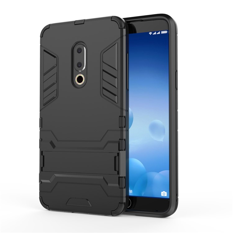 Plastic + TPU Hybrid Case with Kickstand for Meizu 15 - Black-3