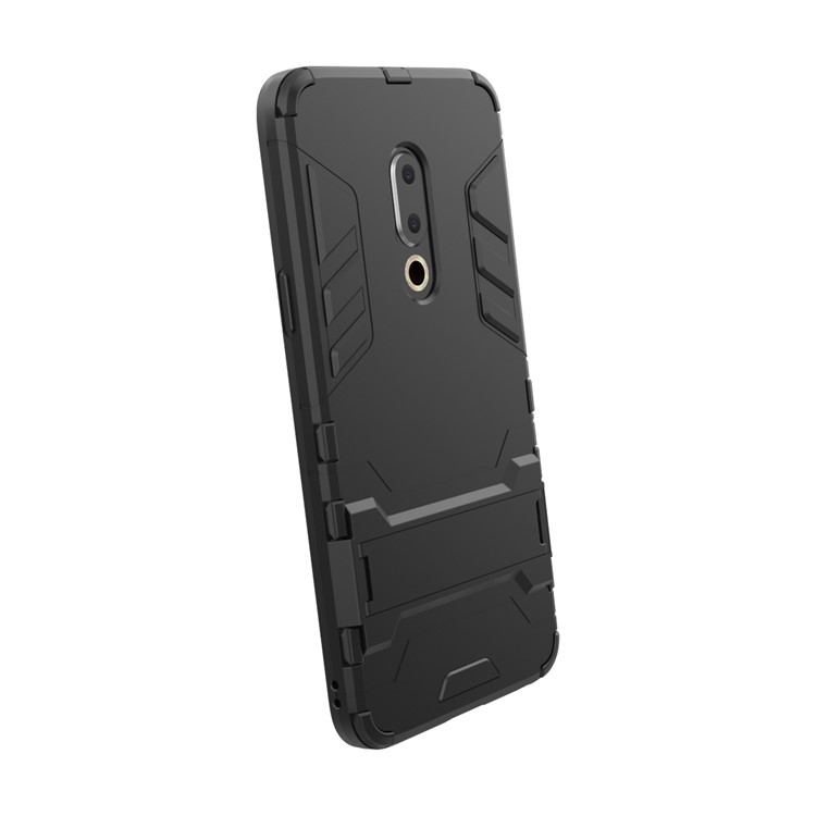 Plastic + TPU Hybrid Case with Kickstand for Meizu 15 - Black-7