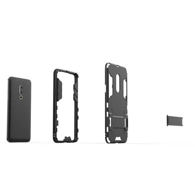 Plastic + TPU Hybrid Case with Kickstand for Meizu 15 - Black-8
