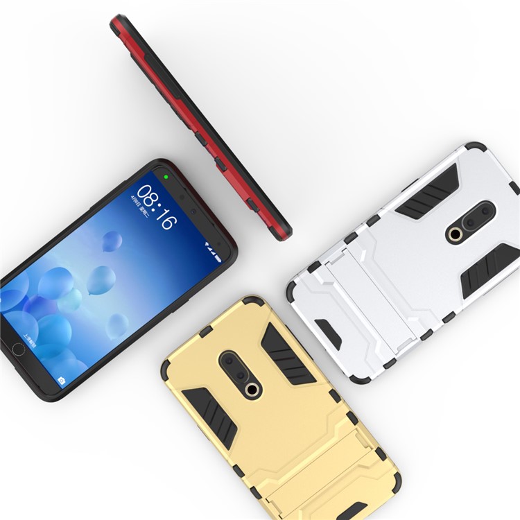 Plastic + TPU Hybrid Case with Kickstand for Meizu 15 - Black-9