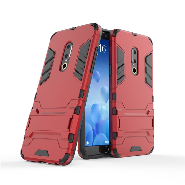 Plastic + TPU Hybrid Case Phone Shell with Kickstand for Meizu 15 - Red-1