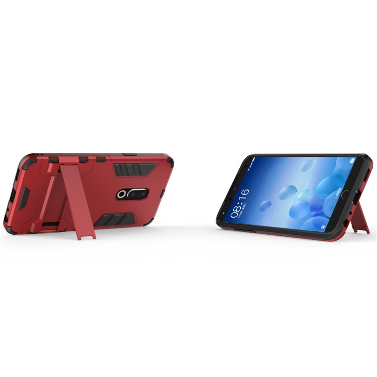 Plastic + TPU Hybrid Case Phone Shell with Kickstand for Meizu 15 - Red-5
