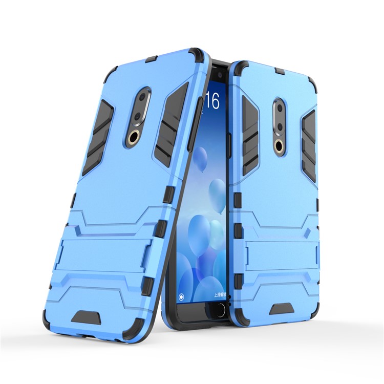 Plastic + TPU Hybrid Cover Shell Case with Kickstand for Meizu 15 - Baby Blue-1