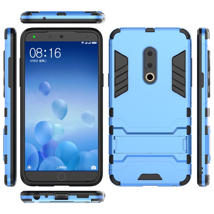 Plastic + TPU Hybrid Cover Shell Case with Kickstand for Meizu 15 - Baby Blue-2