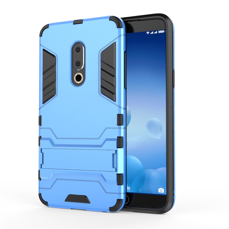 Plastic + TPU Hybrid Cover Shell Case with Kickstand for Meizu 15 - Baby Blue-3