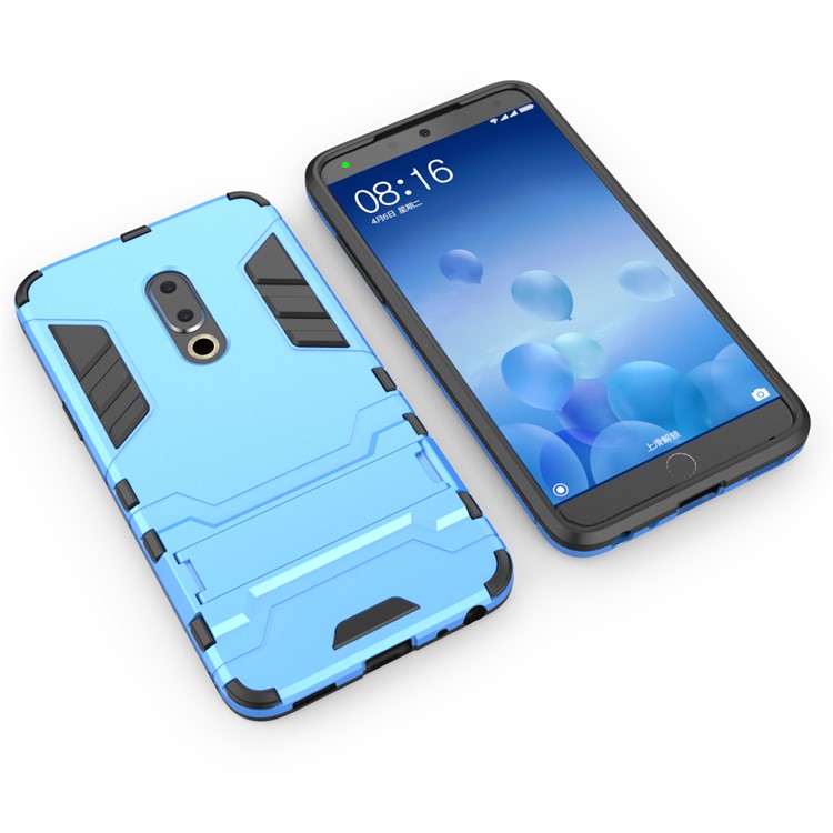 Plastic + TPU Hybrid Cover Shell Case with Kickstand for Meizu 15 - Baby Blue-4