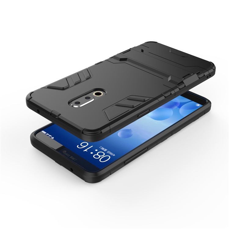 Plastic + TPU Hybrid Case with Kickstand for Meizu 15 Plus - Black-5