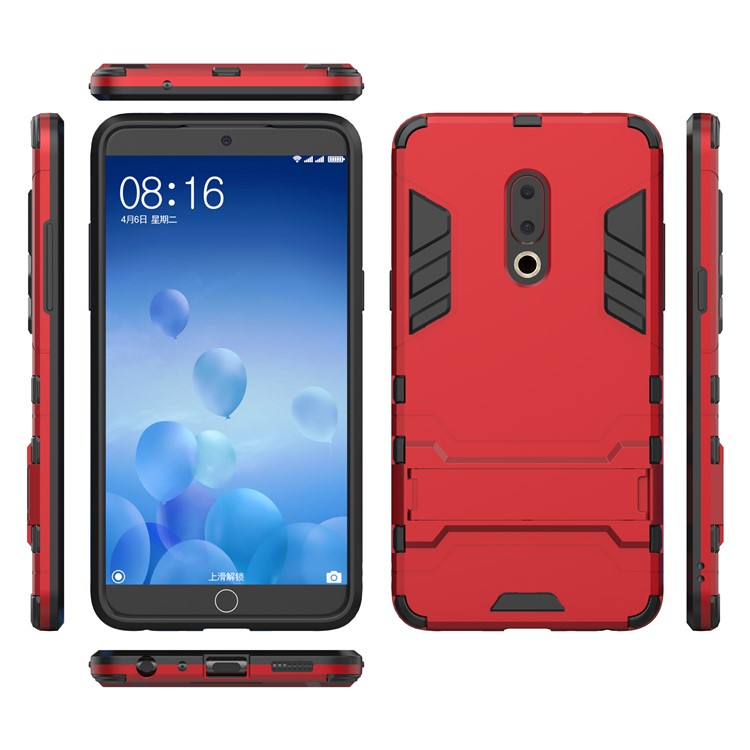 Plastic + TPU Combo Case with Kickstand for Meizu 15 Plus - Red-3