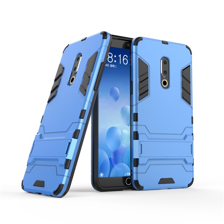 Plastic + TPU Hybrid Shell Cover Case with Kickstand for Meizu 15 Plus - Baby Blue-1