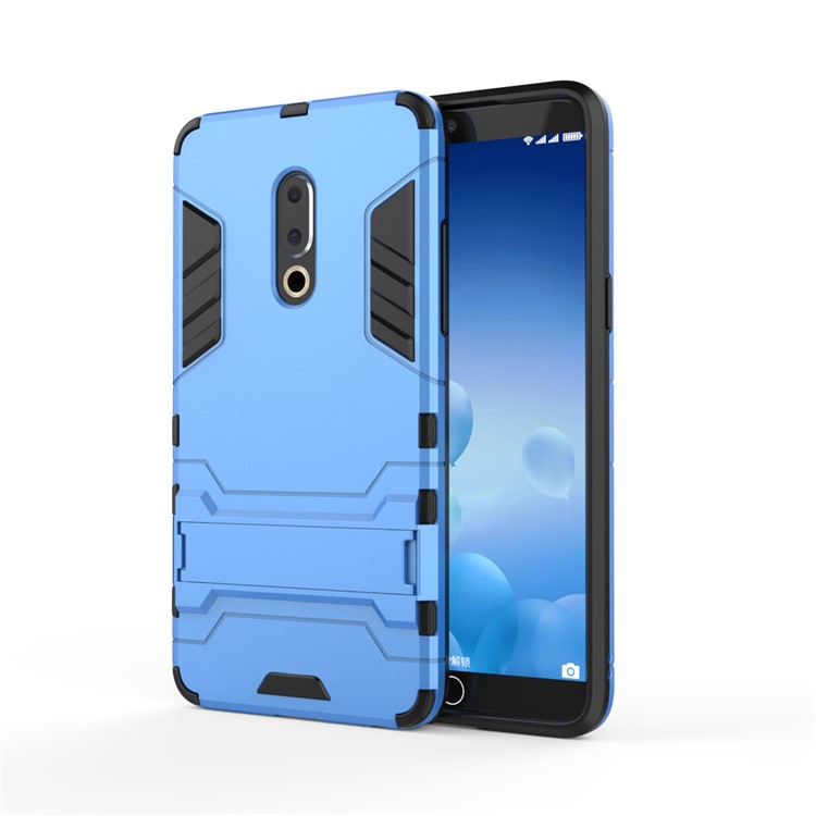 Plastic + TPU Hybrid Shell Cover Case with Kickstand for Meizu 15 Plus - Baby Blue-2