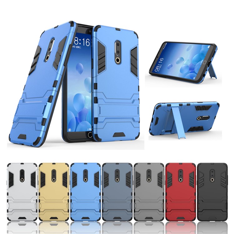 Plastic + TPU Hybrid Shell Cover Case with Kickstand for Meizu 15 Plus - Baby Blue-6