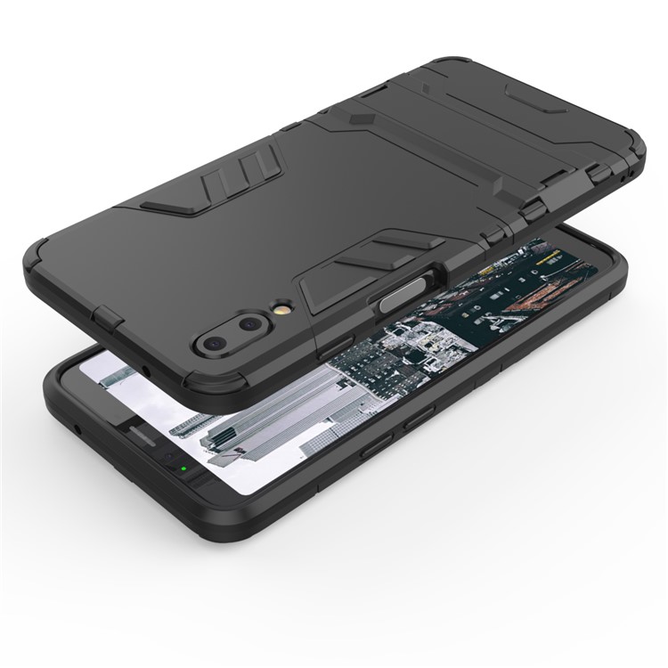 Plastic + TPU Hybrid Case with Kickstand for Meizu E3 - Black-3