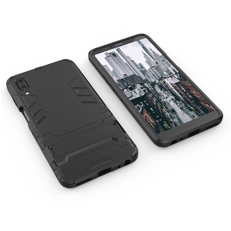 Plastic + TPU Hybrid Case with Kickstand for Meizu E3 - Black-9