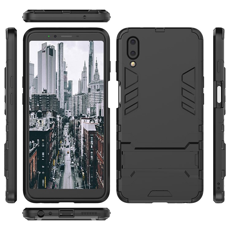 Plastic + TPU Hybrid Case with Kickstand for Meizu E3 - Black-13