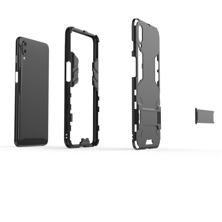 Plastic + TPU Hybrid Case with Kickstand for Meizu E3 - Black-15