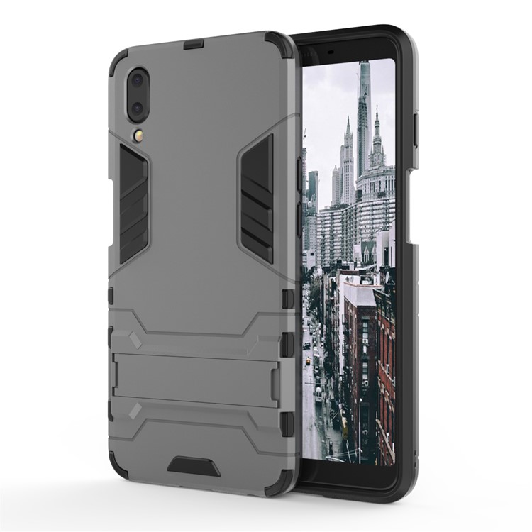 Plastic + TPU Hybrid Phone Case with Kickstand for Meizu E3 - Grey-3